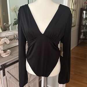 Madden NYC Black Bodysuit Size XL NWT!